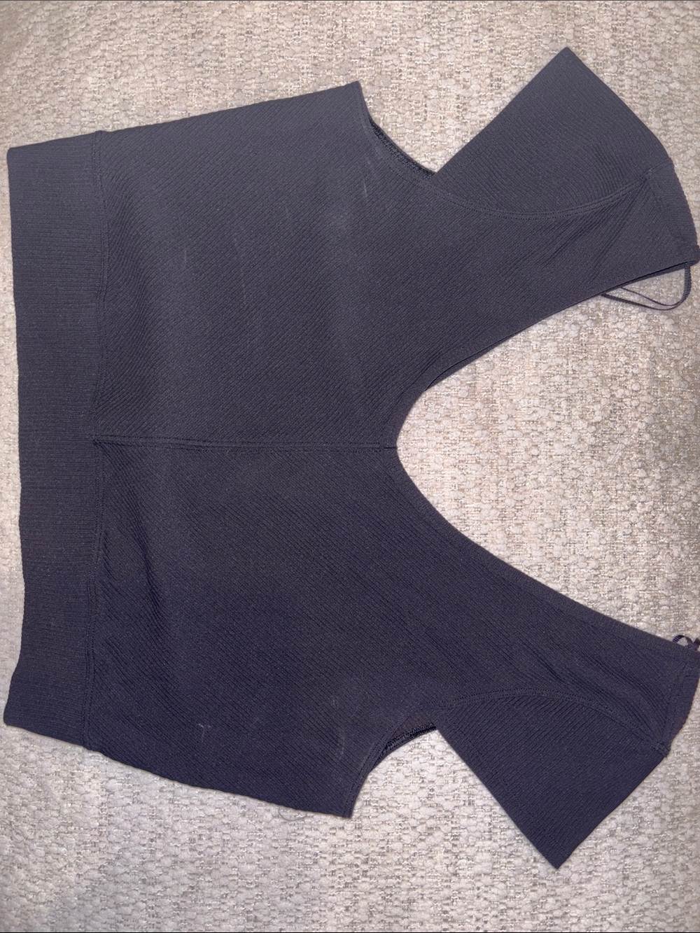 Lululemon Black Textured Cropped Tank Top